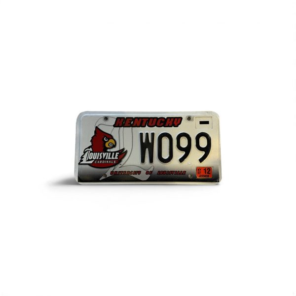 2012 KENTUCKY LICENSE PLATE UNIVERSITY OF LOUISVILLE CARDINALS WO 99
