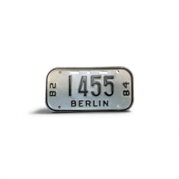 1982 1984 WISCONSIN BERLIN BICYCLE BIKE LICENSE PLATE 1455