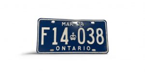 1974 ONTARIO LICENSE PLATE F14 038