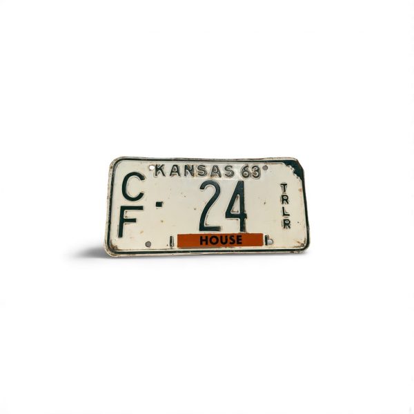 1963 KANSAS 24 LICENSE PLATE LOW NUMBER 2-DIGIT