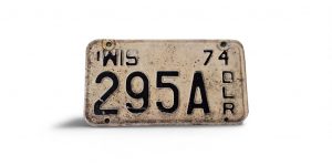 1974 WISCONSIN MOTORCYCLE DEALER LICENSE PLATE 295 A 3-DIGIT
