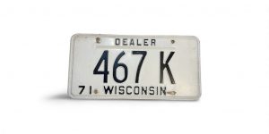 1971 WISCONSIN DEALER LICENSE PLATE 467 K