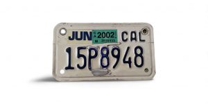 2002 CALIFORNIA MOTORCYCLE LICENSE PLATE 15P8948