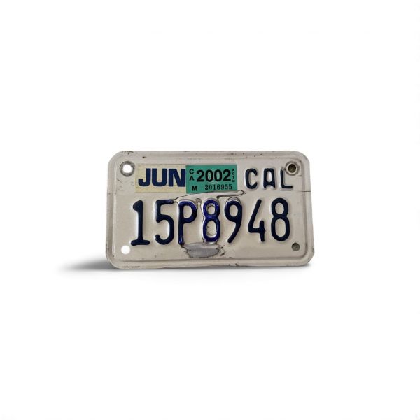 2002 CALIFORNIA MOTORCYCLE LICENSE PLATE 15P8948