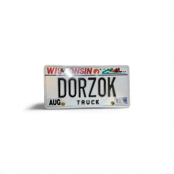 2002 WISCONSIN VANITY LICENSE PLATE DORZOK NAME