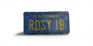 CALIFORNIA VANITY LICENSE PLATE ROSY IB