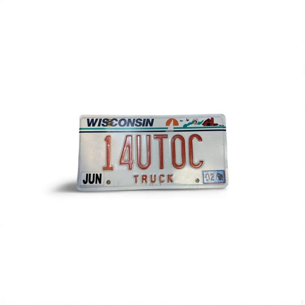 2002 WISCONSIN VANITY TRUCK LICENSE PLATE 14UTOC ONE FOR YOU TO SEE