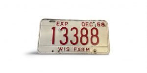 1958 WISCONSIN LICENSE PLATE WIS FARM 13388