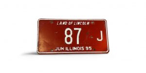 1995 ILLINOIS LICENSE PLATE LOW NUMBER 87 LAND OF LINCOLN