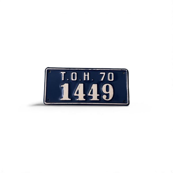 1970 TOH 1449 LICENSE PLATE