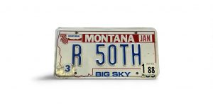 1988 MONTANA R 50TH BIRTHDAY ANNIVERSARY LICENSE PLATE VANITY