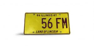 1987 ILLIONOIS LICENSE PLATE LOW NUMBER 56 LAND OF LINCOLN
