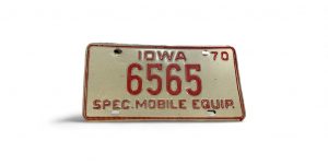 1070 IOWA LICENSE PLATE 6565 REPEATING NUMBERS SPECIAL MOBILE EQUIPMENT