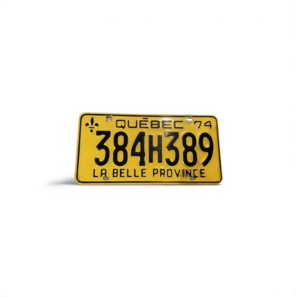 1974 QUEBEC LA BELLE PROVINCE 384 389 LICENSE PLATE
