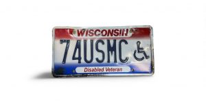 2022 WISCONSIN MILITARY DISABLED VETERANS VANITY LICENSE PLATE 74 USMC MARINE CORPS