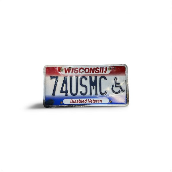2022 WISCONSIN MILITARY DISABLED VETERANS VANITY LICENSE PLATE 74 USMC MARINE CORPS