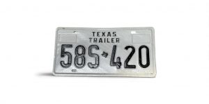 TEXAS TRAILER LICENSE PLATE 58S 420