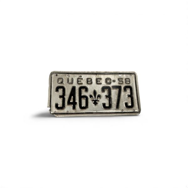 1958 QUEBEC 346 373 LICENSE PLATE