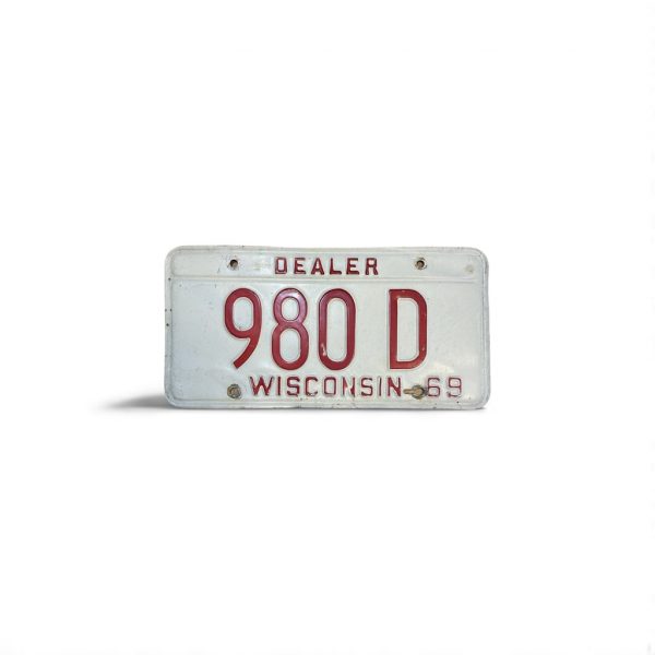 1969 WISCONSIN DEALER LICENSE PLATE 980 D