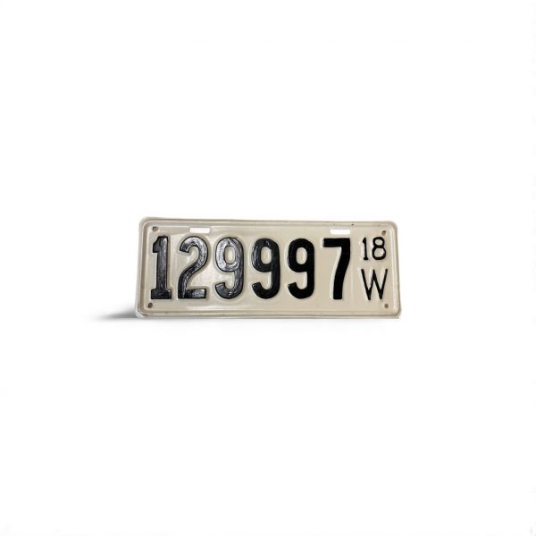1918 WISCONSIN LICENSE PLATE 12997