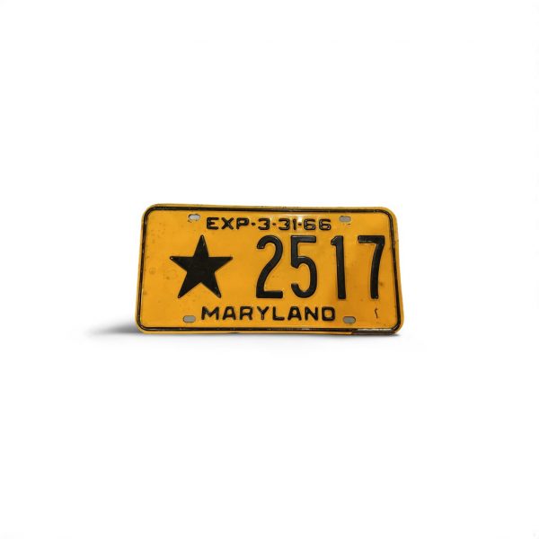 1966 MARYLAND STAR 2517 LICENSE PLATE