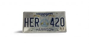 2016 MISSISSIPPI HER 420 LICENSE PLATE GUITAR HARRISON