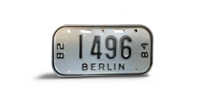 1982 1984 WISCONSIN BERLIN BICYCLE BIKE LICENSE PLATE 1496