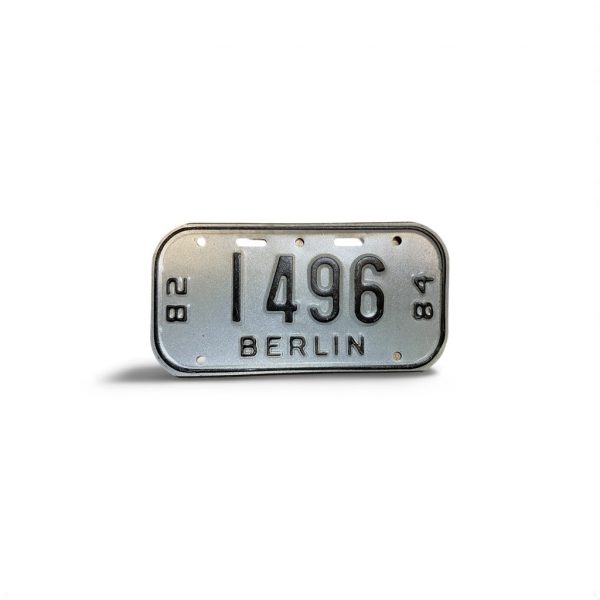 1982 1984 WISCONSIN BERLIN BICYCLE BIKE LICENSE PLATE 1496