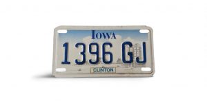 IOWA MOTORCYCLE LICENSE PLATE 1396 GJ