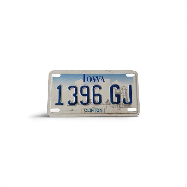 IOWA MOTORCYCLE LICENSE PLATE 1396 GJ