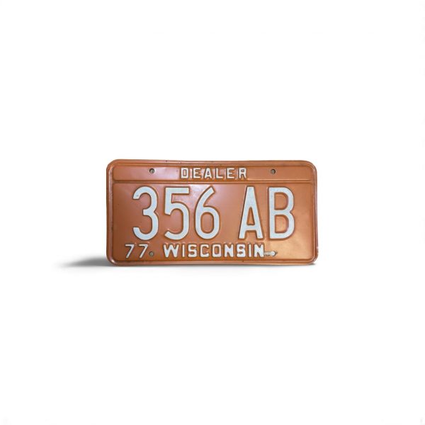 1977 WISCONSIN DEALER LICENSE PLATE 356 AB