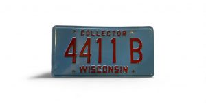WISCONSIN COLLECTOR LICENSE PLATE 4411 B 4-DIGIT