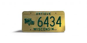 WISCONSIN ANTIQUE LICENSE PLATE LOW NUMBER 6434