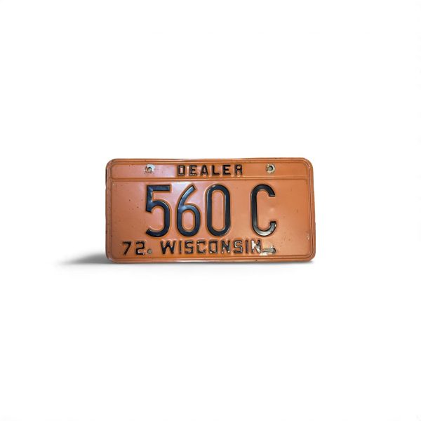 1972 WISCONSIN DEALER LICENSE PLATE 560 C