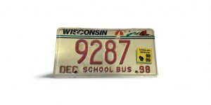 1998 WISCONSIN LICENSE PLATE SCHOOL BUS 9287