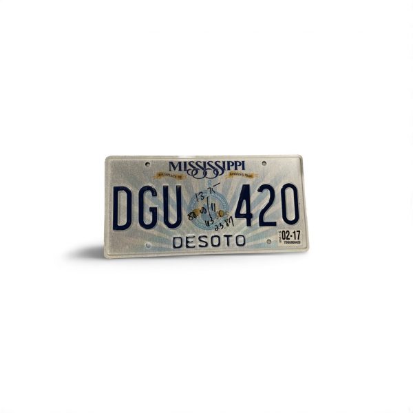 2017 MISSISSIPPI LICENSE PLATE DGU 420