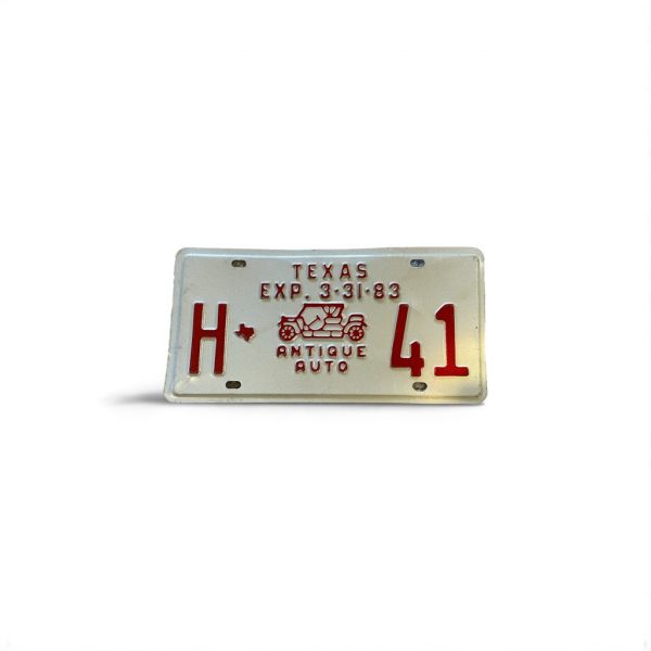 1983 TEXAS LICENSE PLATE LOW NUMBER H 41 ANTIQUE AUTO