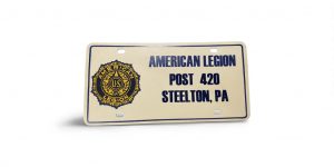 PENNSYLVANIA BOOSTER PLATE AMERICANM LEGION POST 420