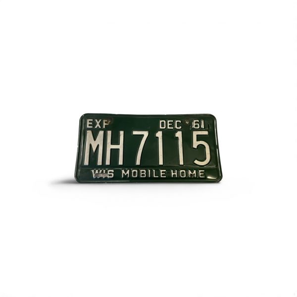 1961 WISCONSIN LICENSE PLATE MOBILE HOME MH 7115