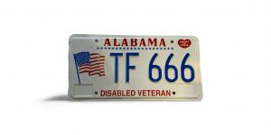 ALABAMA LICENSE PLATE TF 666 DISABLED VETERAN