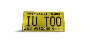 1988 WISCONSIN LICENSE PLATE VANITY IU TOO