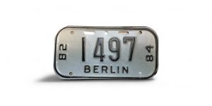 1982 1984 WISCONSIN BERLIN BICYCLE BIKE LICENSE PLATE 1497