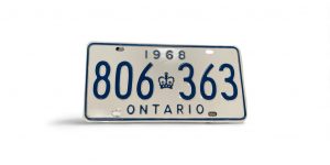 1968 ONTARIO LICENSE PLATE 806 363