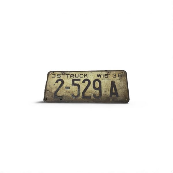 1936 WISCONSIN LTRUCK LICENSE PLATE 2 529 (1 OF 2) SEE THE OTHER IF LOOKING FOR PAIR