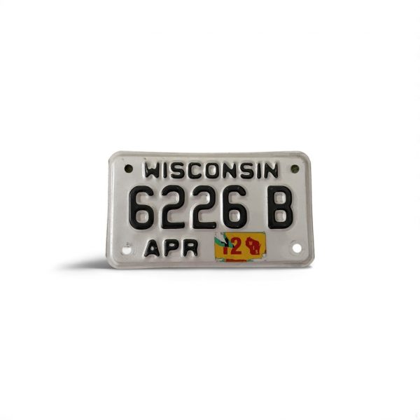 2012 WISCONSIN 6226 MOTORCYCLE LICENSE PLATE