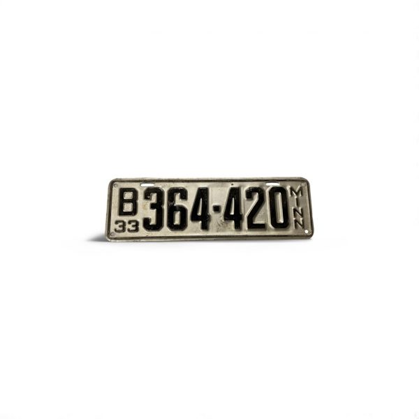 1933 MINNESOTA LICENSE PLATE 364 420