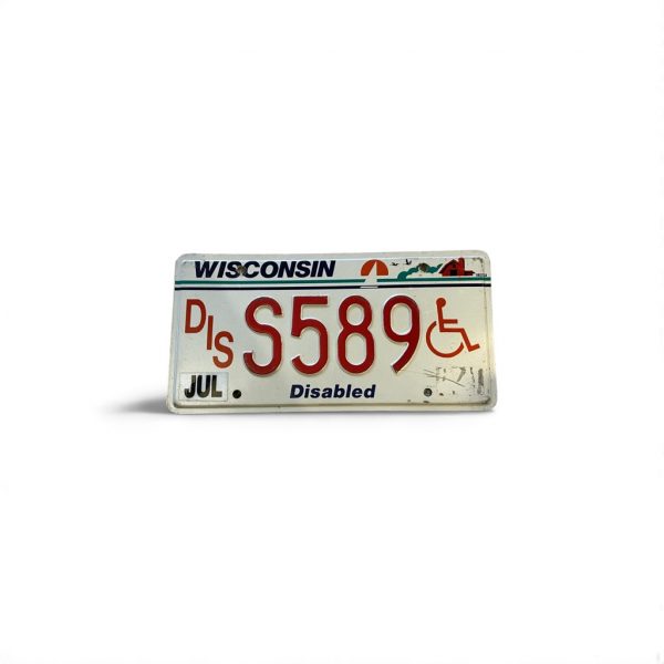 2001 WISCONSIN DISABLED LICENSE PLATE? S589 LOW NUMBER