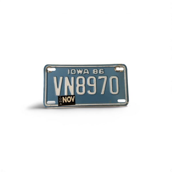 1986 IOWA MOTORCYCLE LICENSE PLATE VN8970