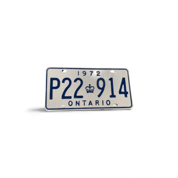 1972 ONTARIO LICENSE PLATE P22 914