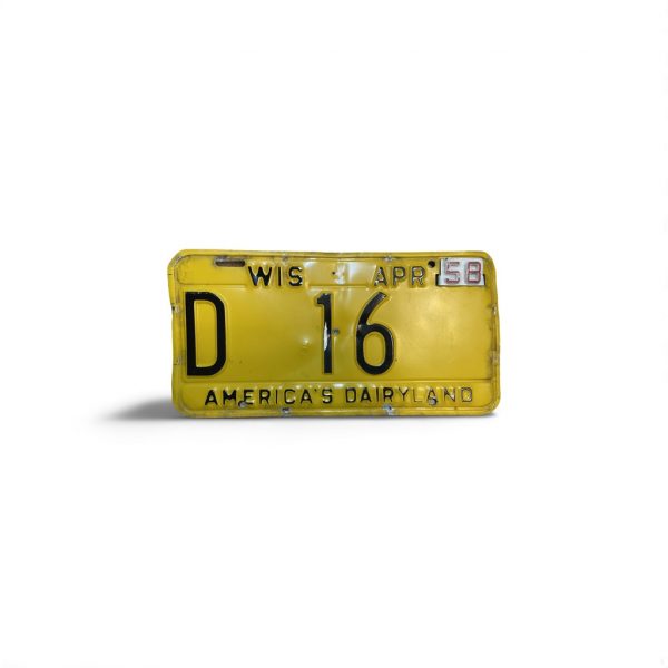 1958 WISCONSIN AMERICA'S DAIRYLAND D 16 LOW NUMBER 2-DIGIT